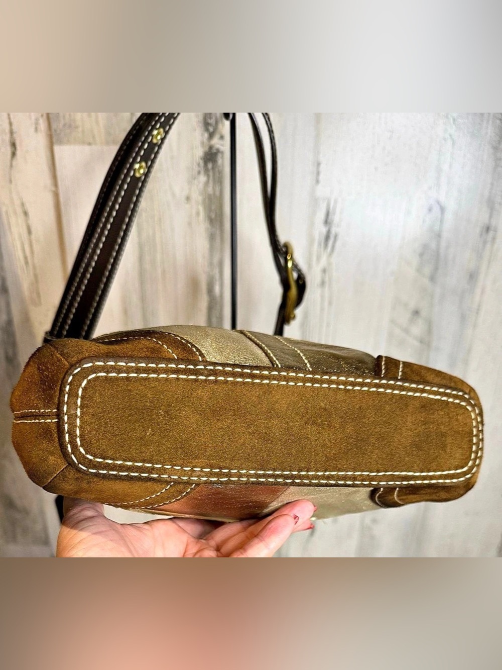 Coach Patchwork Medium Shoulder Crossbody 2007 Holiday Collection W/ Wristlet - Picture 5 of 11